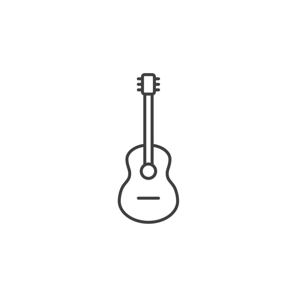 Vektorzeichen des Gitarrensymbols ist auf einem weißen Hintergrund isoliert. Farbe des Gitarrensymbols editierbar. vektor