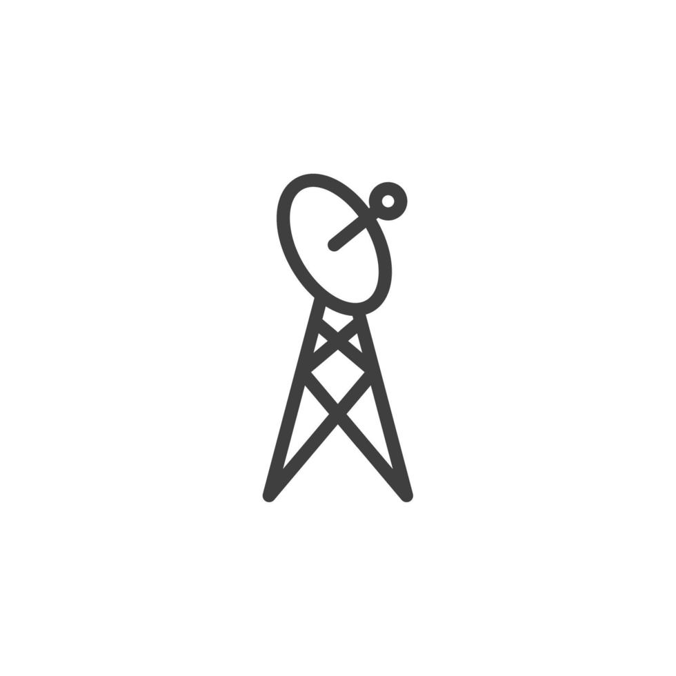 vektor tecken på tornet signal symbolen är isolerad på en vit bakgrund. torn signal ikon färg redigerbar.