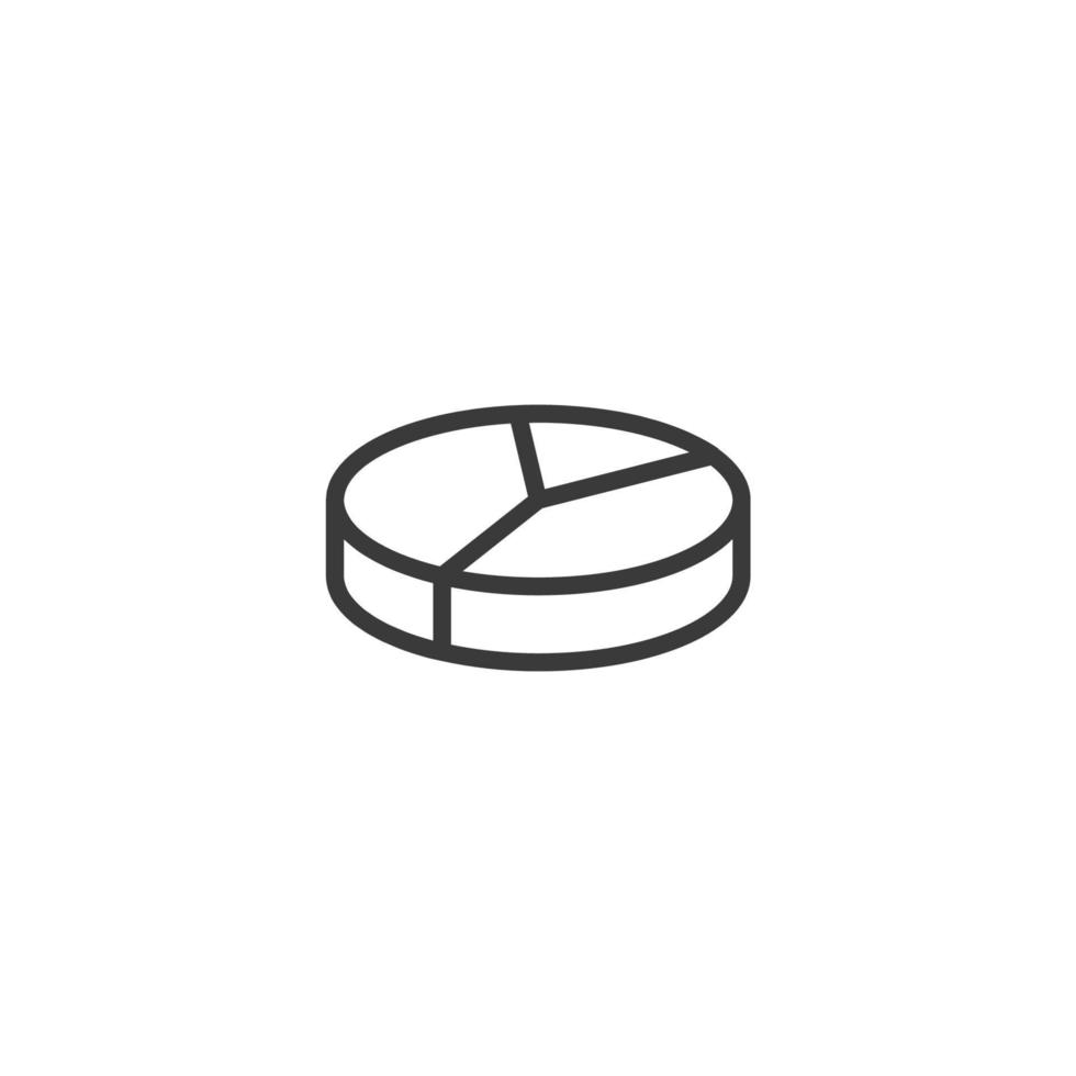 Vektorzeichen des Tortensymbols ist auf einem weißen Hintergrund isoliert. Farbe des Tortensymbols editierbar. vektor
