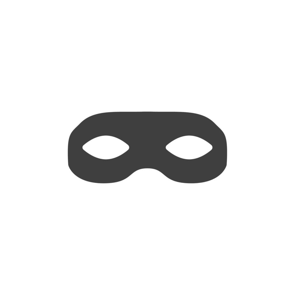 Das Vektorzeichen des anonymen Maskensymbols ist auf einem weißen Hintergrund isoliert. Anonyme Maskensymbolfarbe editierbar. vektor