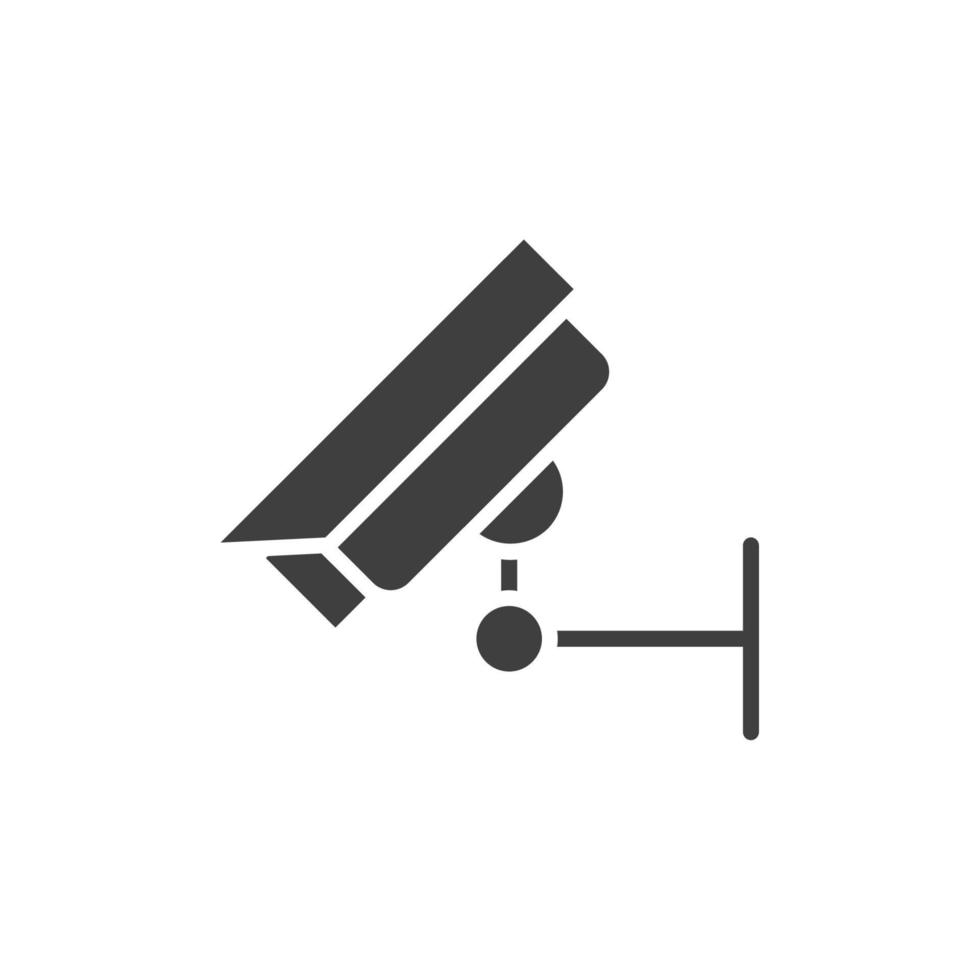 Vektorzeichen des CCTV-Symbols ist auf einem weißen Hintergrund isoliert. CCTV-Symbolfarbe editierbar. vektor