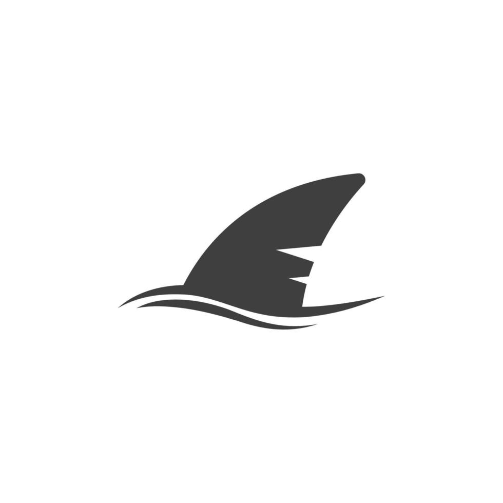 Das Vektorzeichen des Haifischflossensymbols ist auf einem weißen Hintergrund isoliert. Farbe des Haifischflossensymbols editierbar. vektor