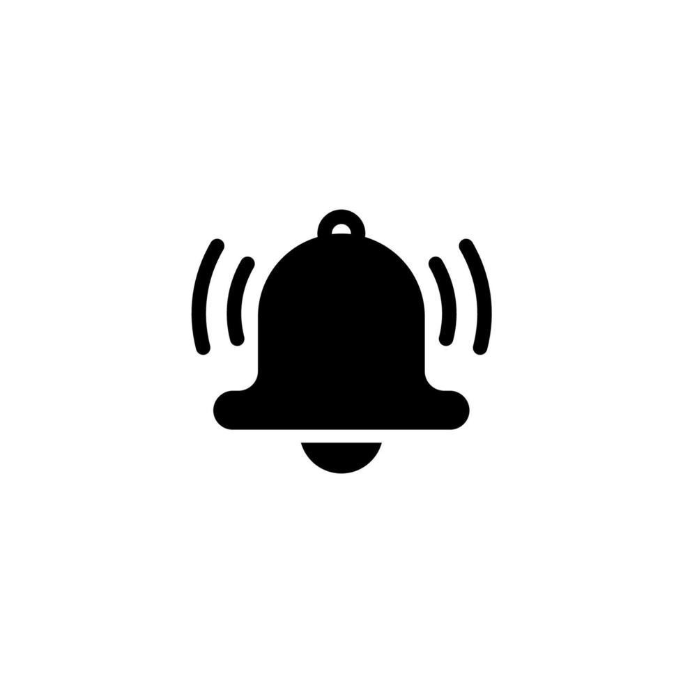 Vektorzeichen des Nachrichtenbenachrichtigungsglockensymbols ist auf einem weißen Hintergrund isoliert. Farbe des Glockensymbols für Nachrichtenbenachrichtigungen bearbeitbar. vektor