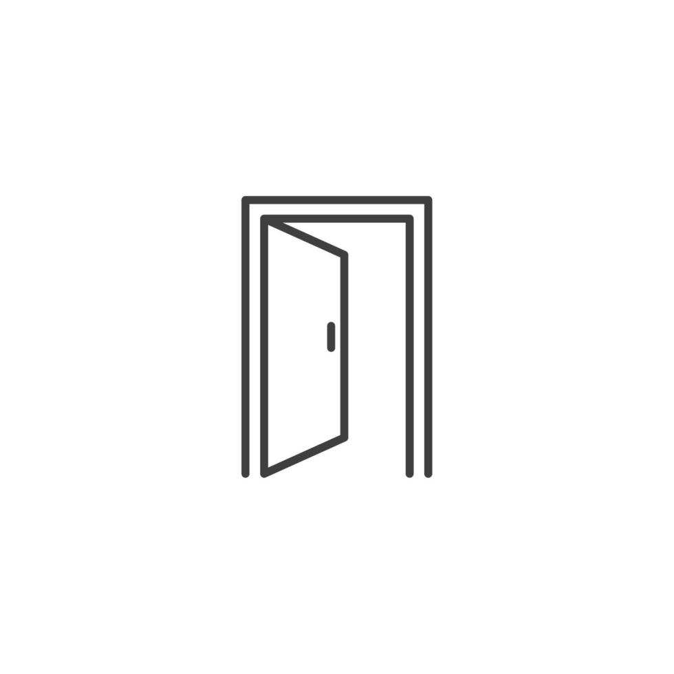 vektor tecken på dörrsymbolen är isolerad på en vit bakgrund. dörrikonens färg kan redigeras.
