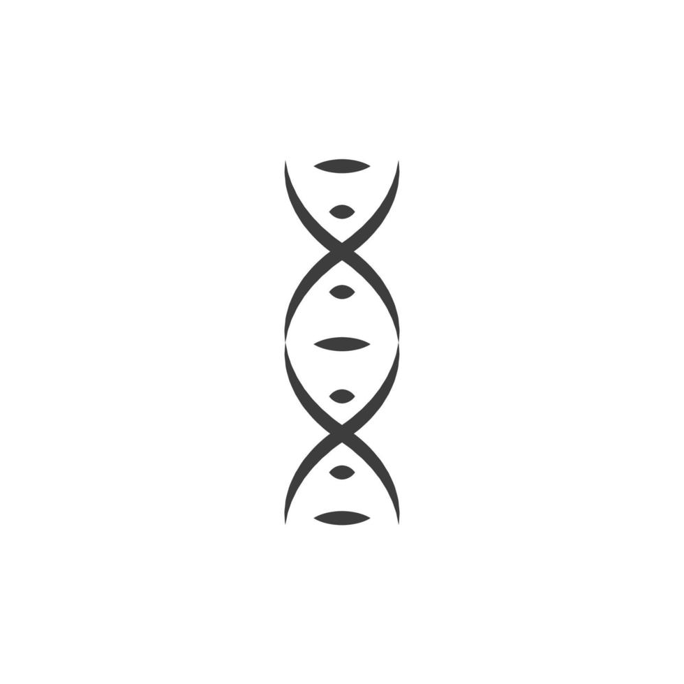 vektortecken på dna-helixsymbolen är isolerad på en vit bakgrund. dna helix ikon färg redigerbar. vektor