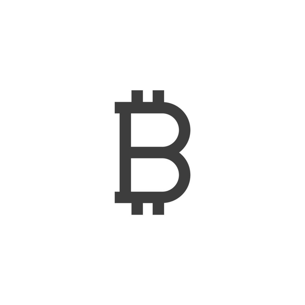 Das Vektorzeichen des Bitcoin-Symbols ist auf einem weißen Hintergrund isoliert. Farbe des Bitcoin-Symbols editierbar. vektor