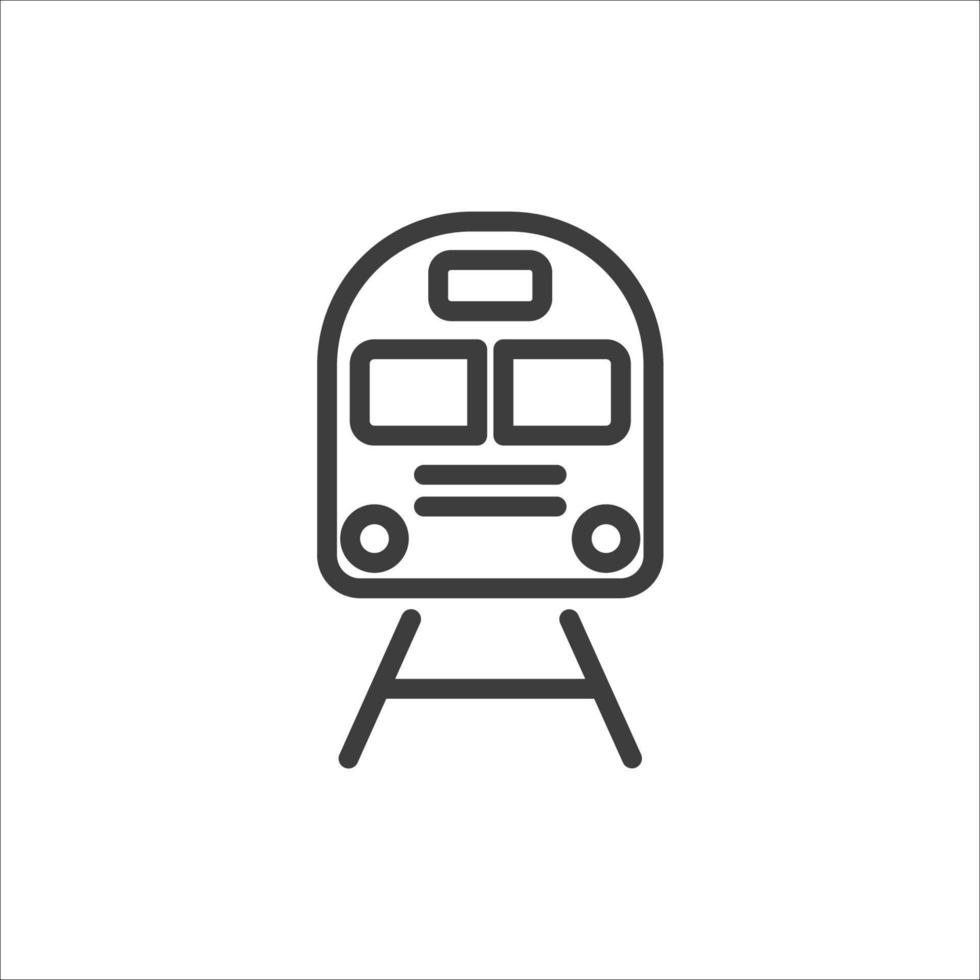 vektor tecken på tåget symbolen är isolerad på en vit bakgrund. tåg ikon färg redigerbar.