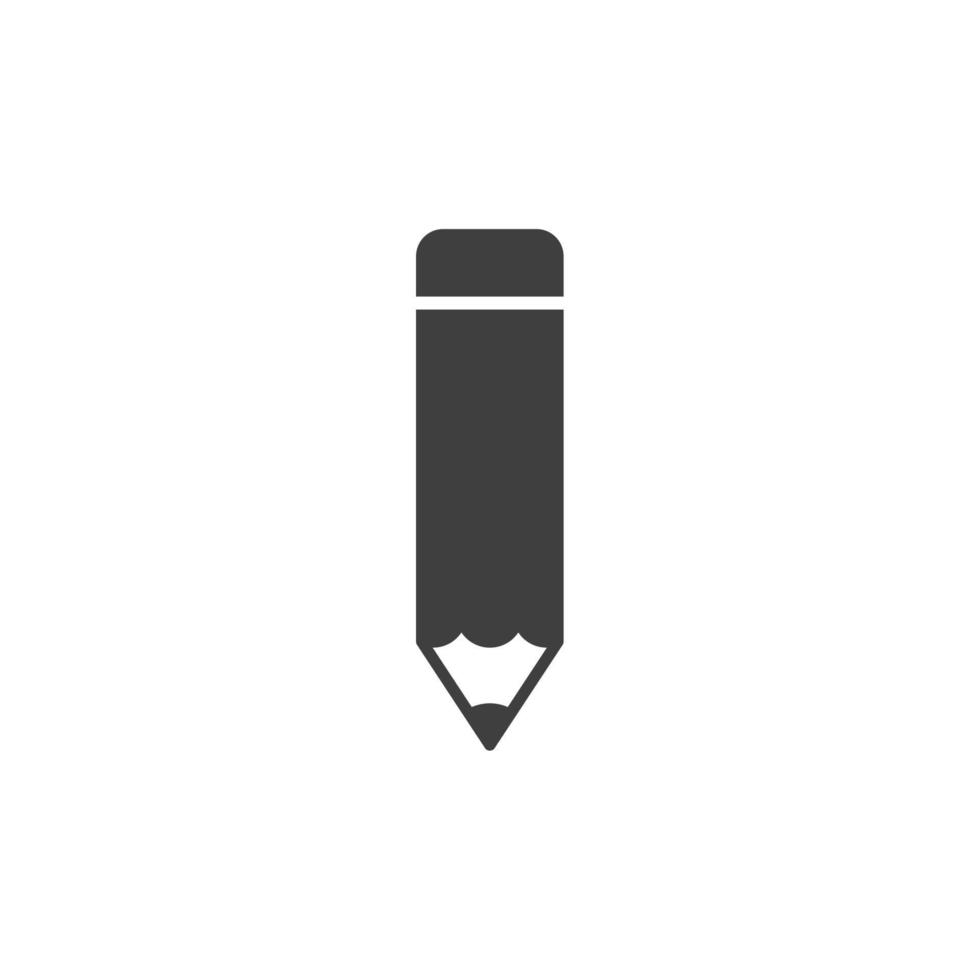 Vektorzeichen des Bleistiftsymbols wird auf einem weißen Hintergrund lokalisiert. Stiftsymbolfarbe editierbar. vektor