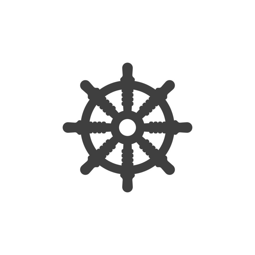 vektor tecken på fartygets styrsymbol är isolerad på en vit bakgrund. fartygets styrikon färg redigerbar.