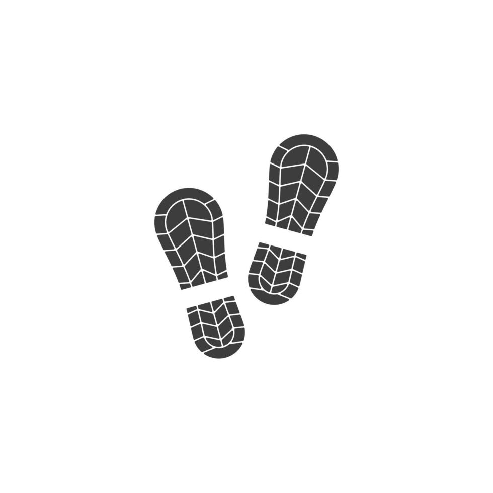 vektor tecken på fotavtryck symbolen är isolerad på en vit bakgrund. Footprint icon färg redigerbar.