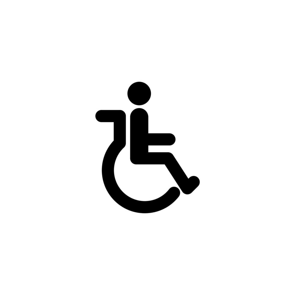 Das Vektorzeichen des Behindertenhandicap-Symbols ist auf einem weißen Hintergrund isoliert. Symbolfarbe für deaktiviertes Handicap editierbar. vektor