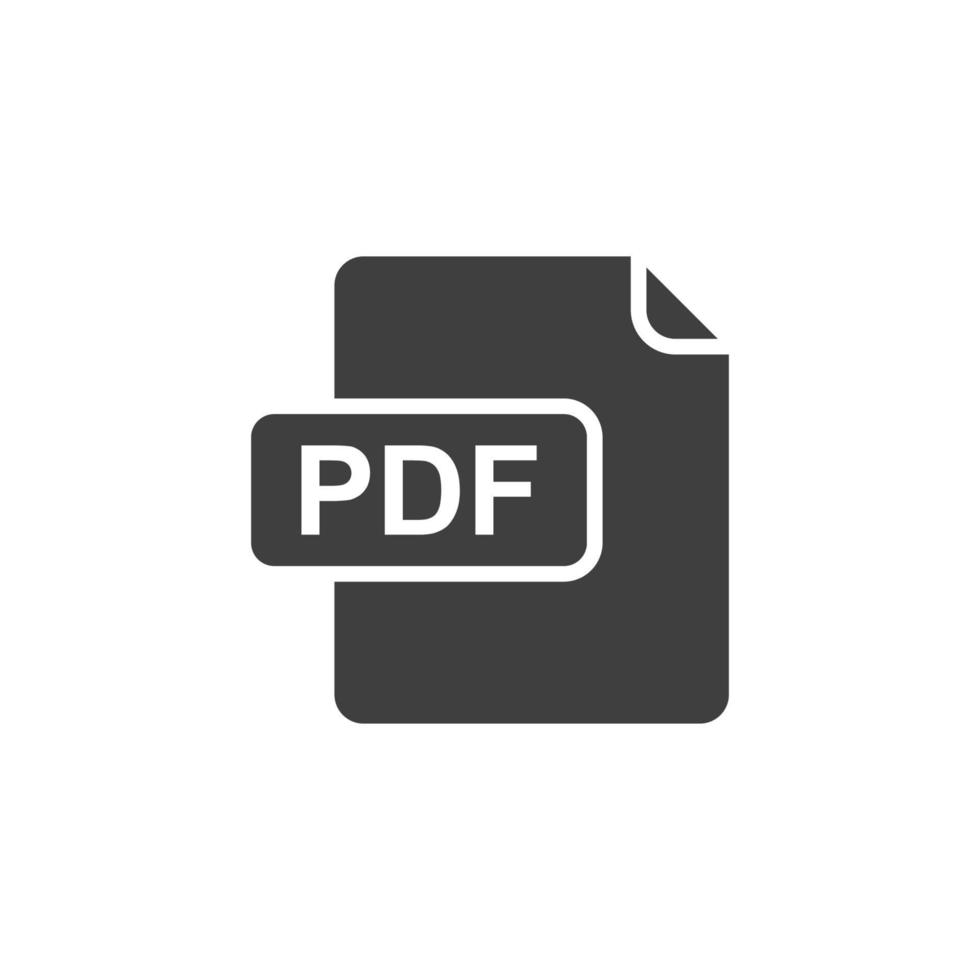 vektortecken för pdf-symbolen är isolerad på en vit bakgrund. Pdf-ikon färg redigerbar. vektor