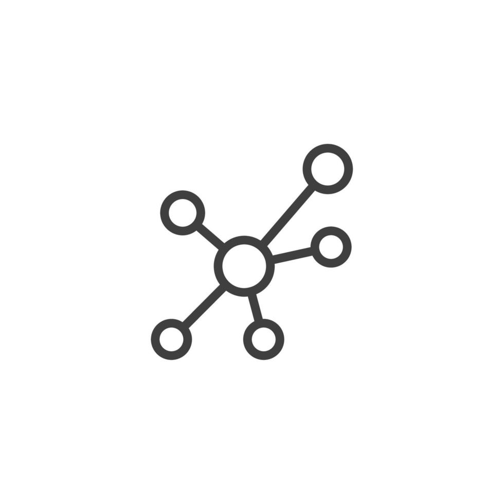 Das Vektorzeichen des Molekülsymbols ist auf einem weißen Hintergrund isoliert. Farbe des Molekülsymbols editierbar. vektor