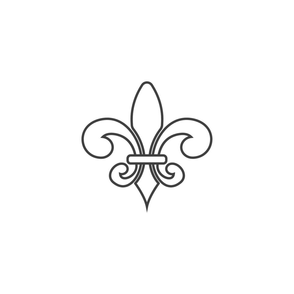 Vektorzeichen des heraldischen Symbols Fleur de Lis ist auf einem weißen Hintergrund isoliert. Fleur de Lis heraldische Symbolfarbe editierbar. vektor