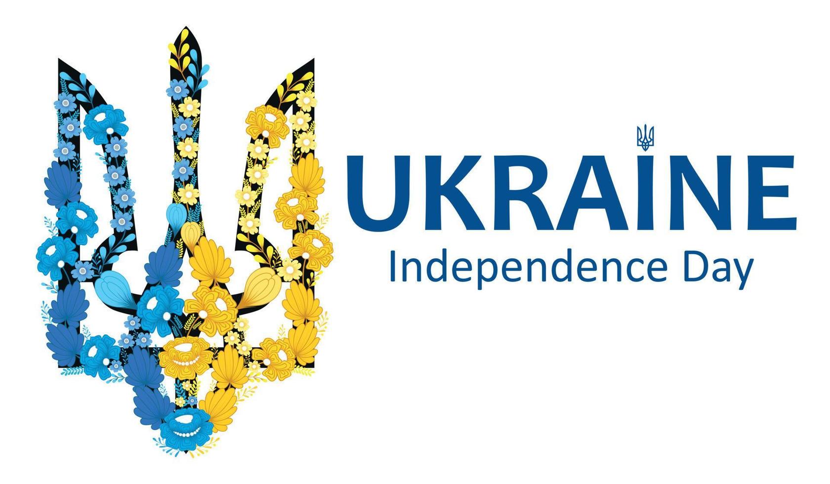 Jubiläumsbanner Unabhängigkeitstag der Ukraine vektor