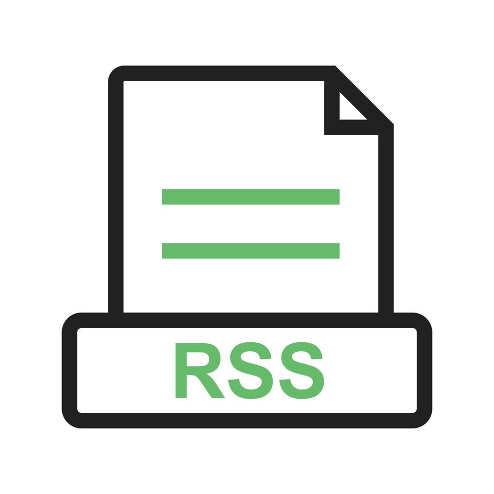 RSS-Linie grünes und schwarzes Symbol vektor