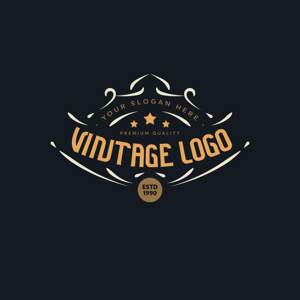 Vintage-Logo. Vintage-Etikett. Vintage-Schmuck. Vintage-Farbe. Vintage-Logo-Vorlage. vektor