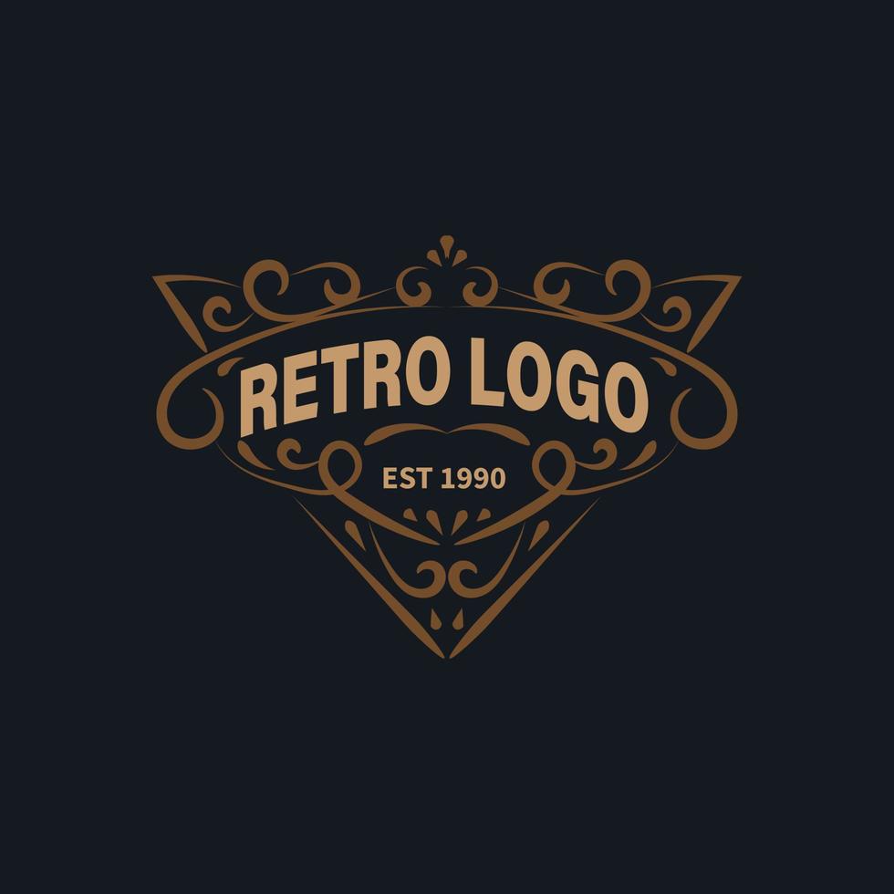 Retro-Vintage-Logo-Vorlage. Vektordesign-Element, Geschäftszeichen, Logo, Identität, Etikett, Abzeichen und Objekt. vektor