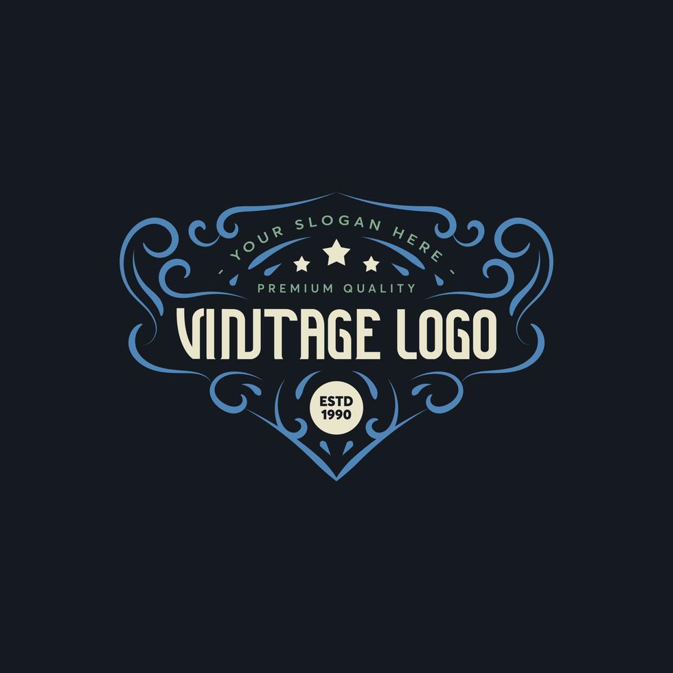 vintage logotyp. vintage etikett. vintage prydnad. vintage färg. vintage logotyp mall. vektor