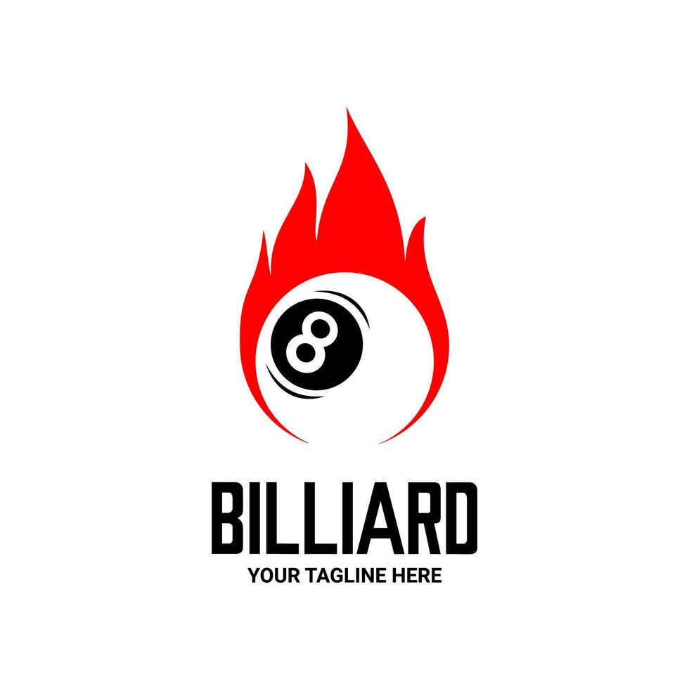 Billard-Feuer-Logo-Vektor vektor