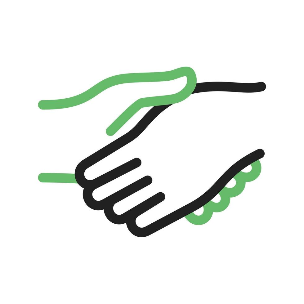 Handshake-Linie grünes und schwarzes Symbol vektor