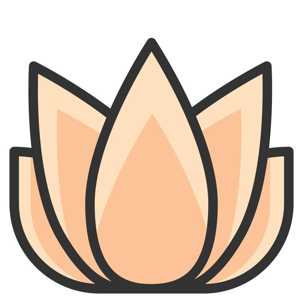 Lotus-Blume-Symbol Linie Farbe Vektor-Illustration vektor