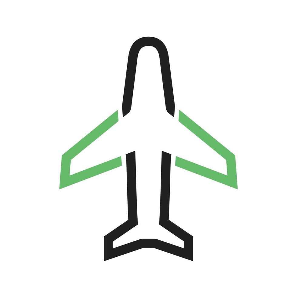 Flugzeug-Passagierlinie grünes und schwarzes Symbol vektor