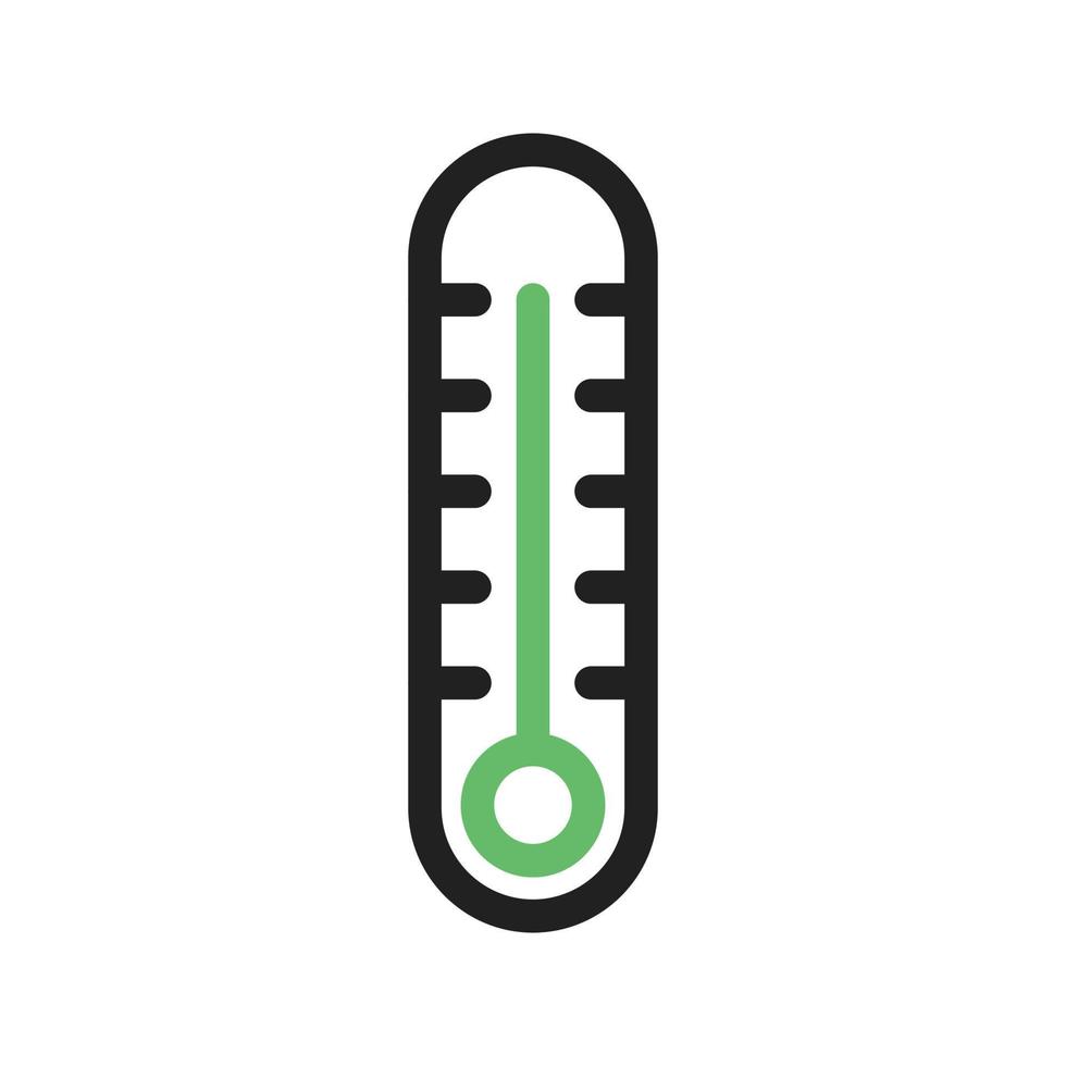 termometer linje grön och svart ikon vektor