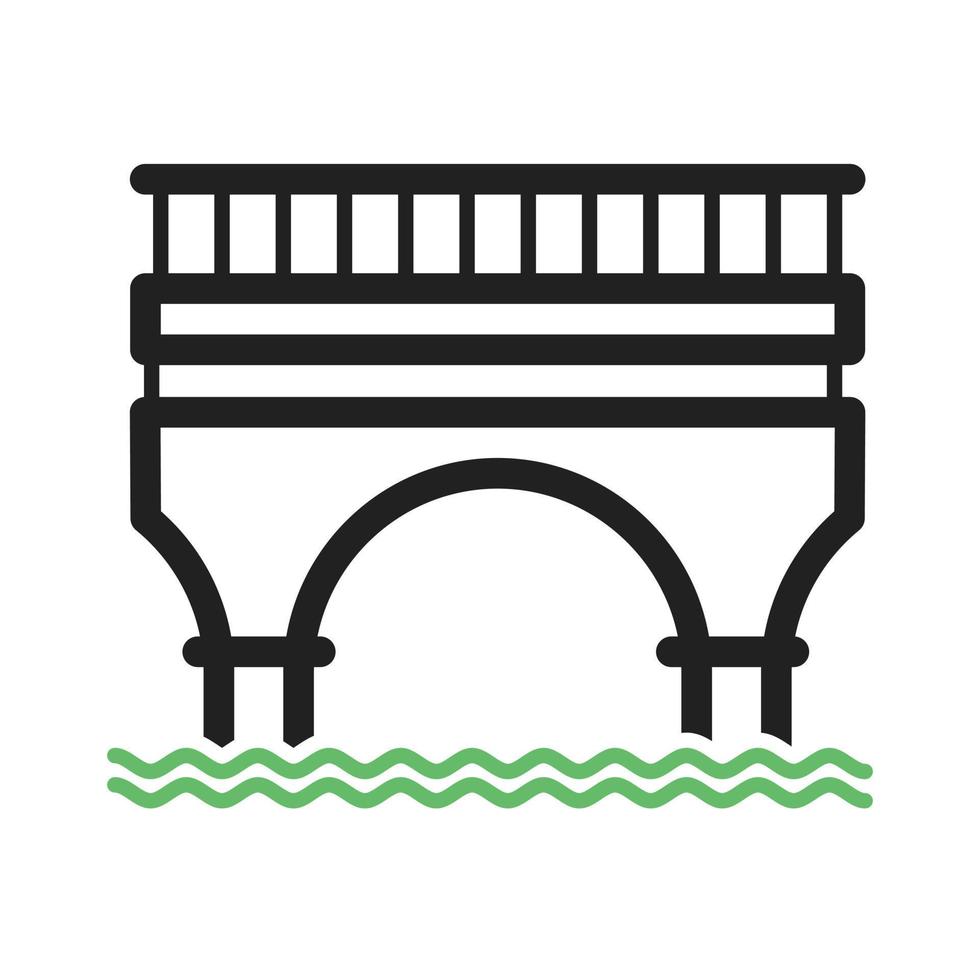 bro linje grön och svart ikon vektor