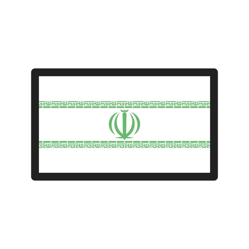 Iran-Linie grünes und schwarzes Symbol vektor