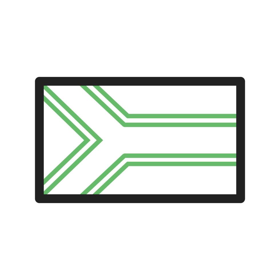 südafrika-linie grünes und schwarzes symbol vektor