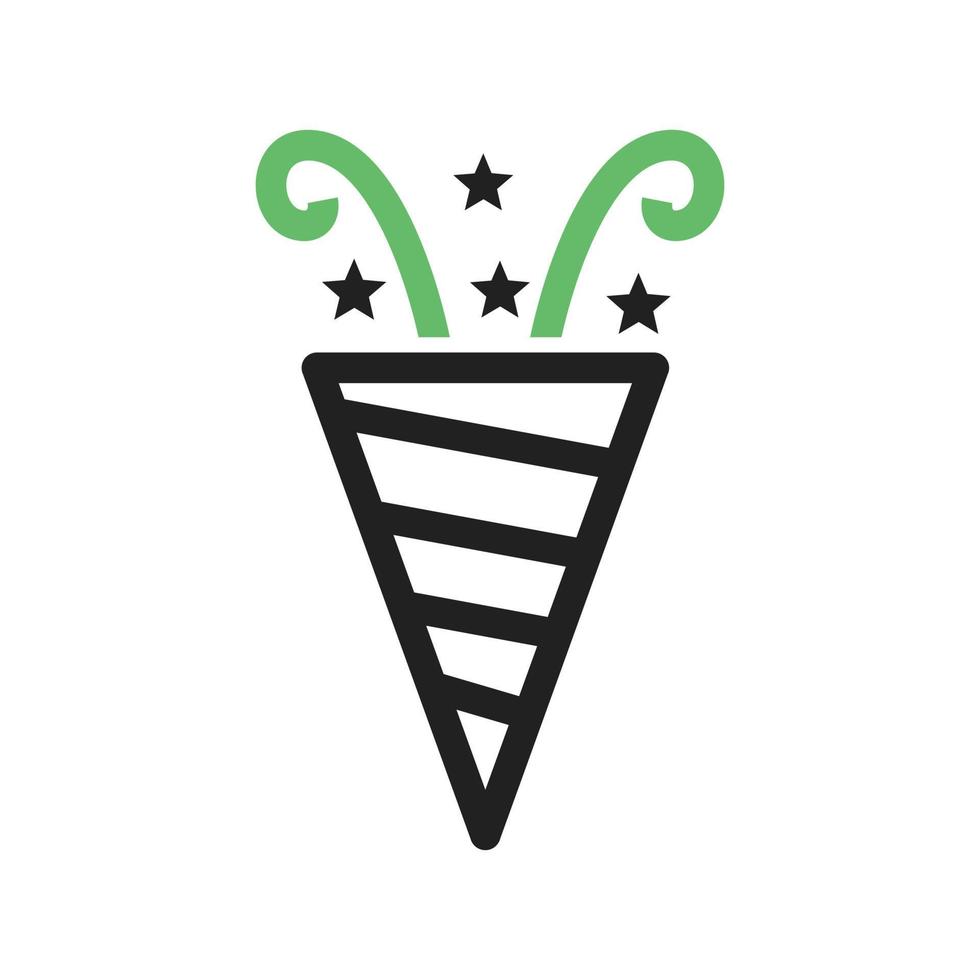 party poppers linje grön och svart ikon vektor