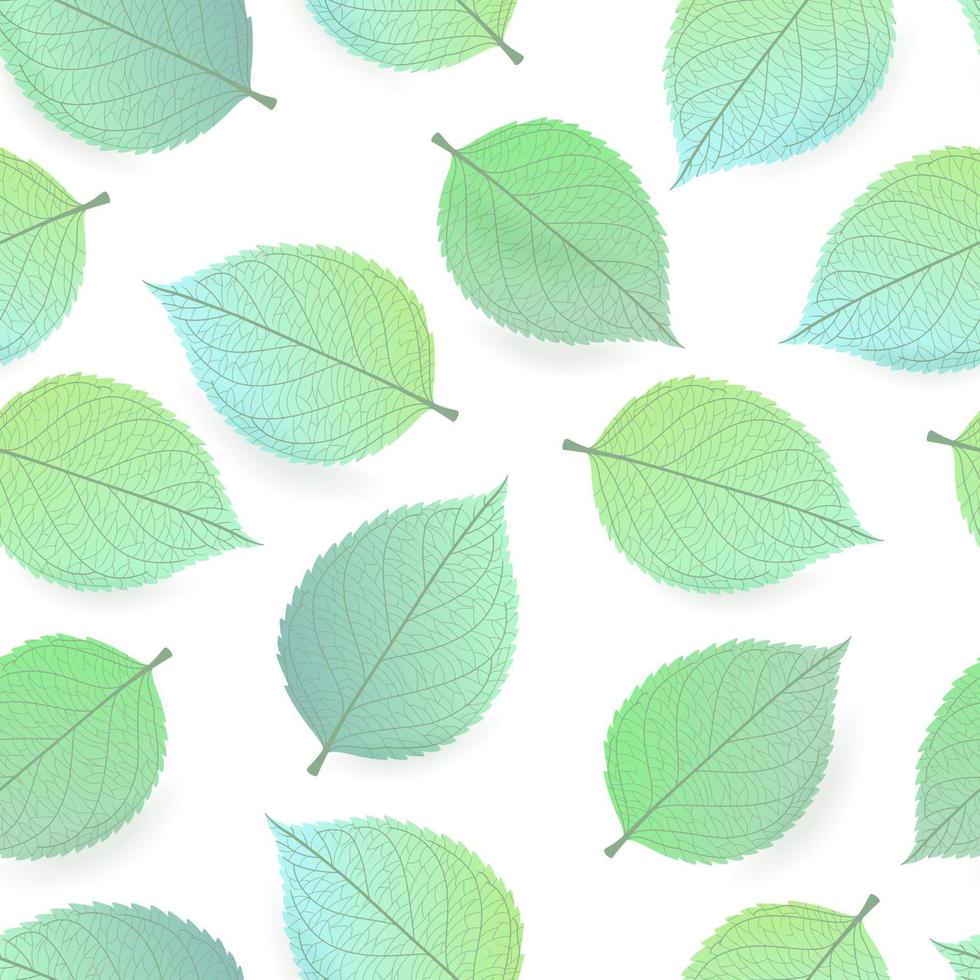 Hintergrund nahtlose Muster aus grünen Blättern vektor