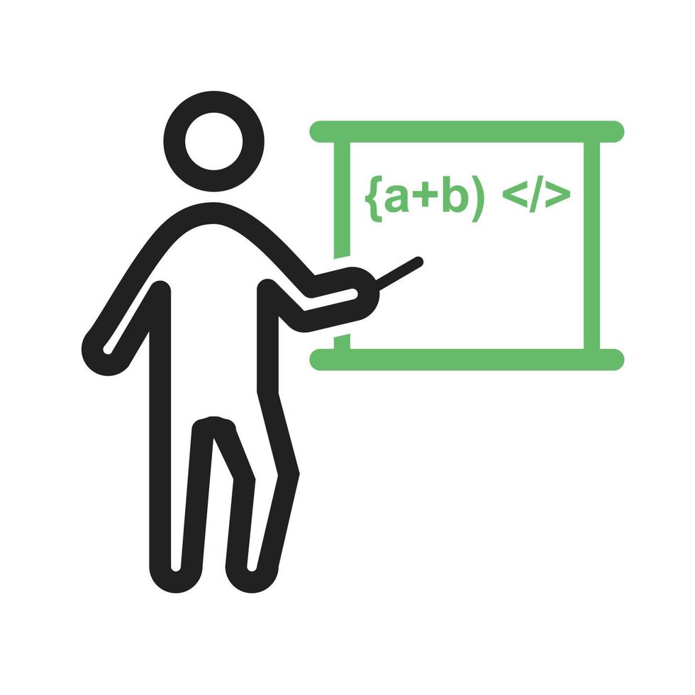 lärare undervisning linje grön och svart ikon vektor