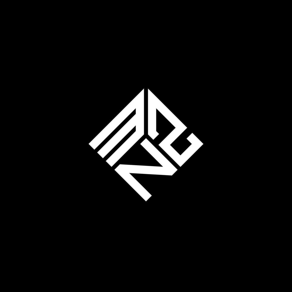 mnz brev logotyp design på svart bakgrund. mnz kreativa initialer brev logotyp koncept. mnz bokstavsdesign. vektor