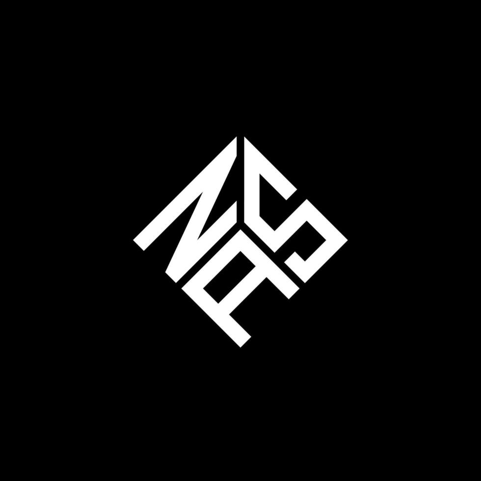 Nas-Brief-Logo-Design auf schwarzem Hintergrund. nas kreatives Initialen-Buchstaben-Logo-Konzept. Nas-Briefgestaltung. vektor