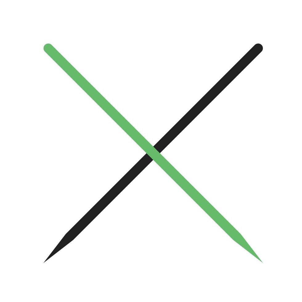 kinesiska pinnar linje grön och svart ikon vektor