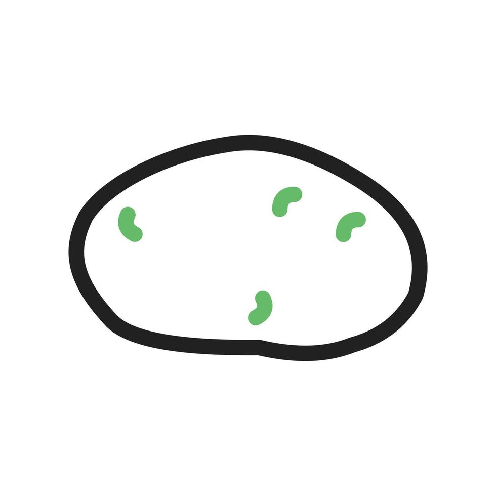 Kartoffellinie grünes und schwarzes Symbol vektor