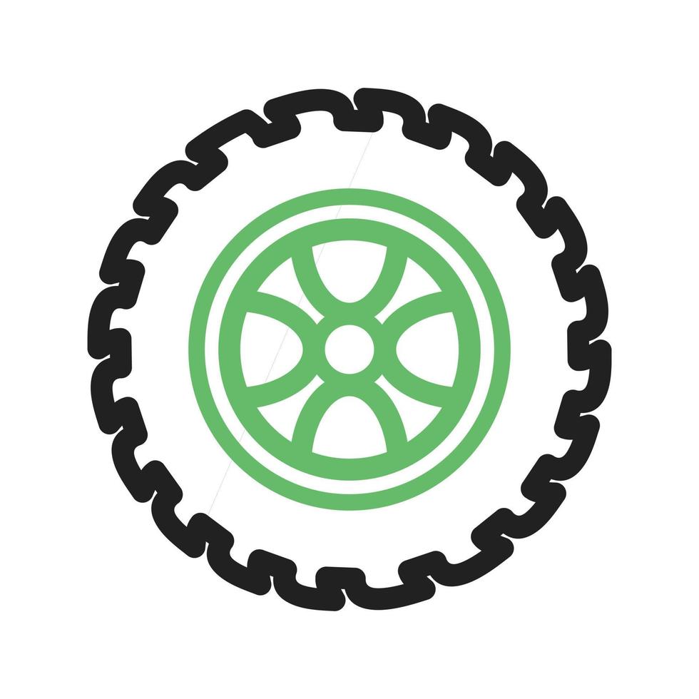 Reifen III Linie grünes und schwarzes Symbol vektor
