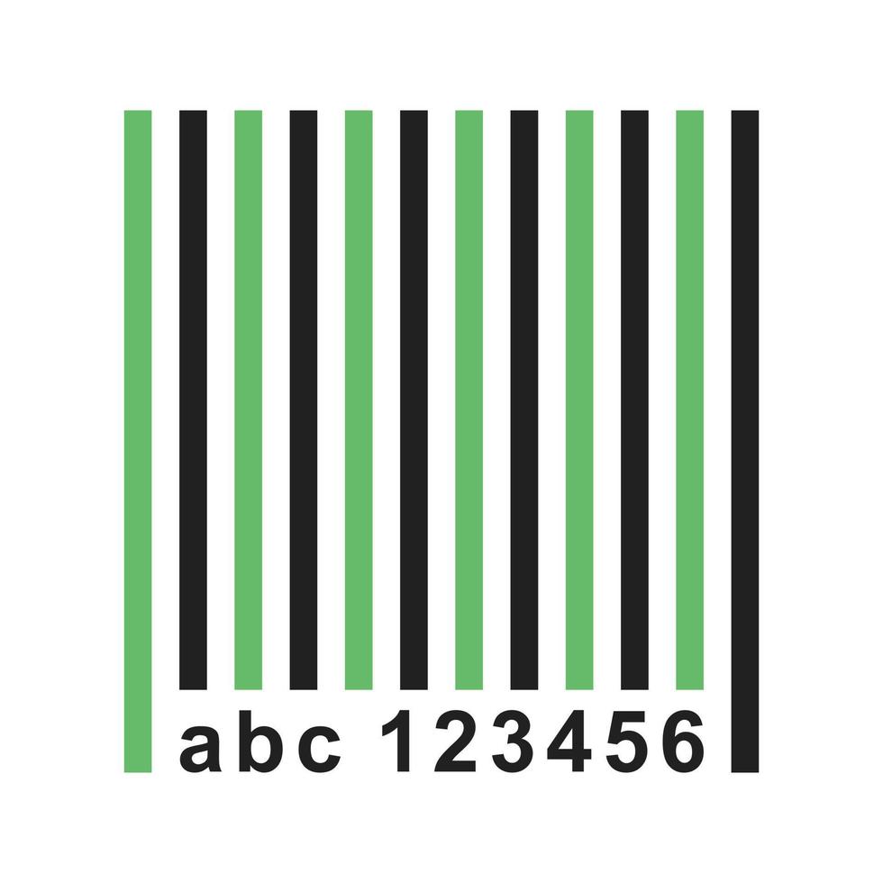 Barcode-Linie grünes und schwarzes Symbol vektor