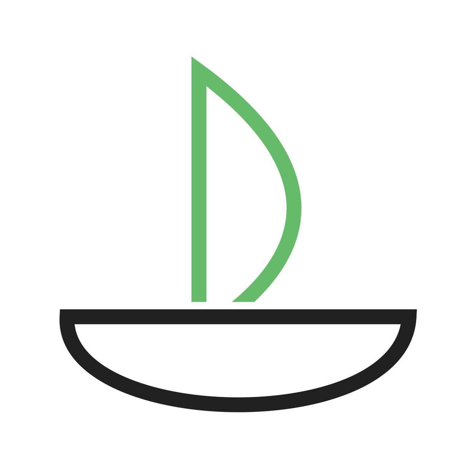 kleine Yachtlinie grünes und schwarzes Symbol vektor