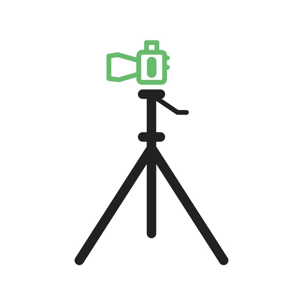 kamerastativ linje grön och svart ikon vektor