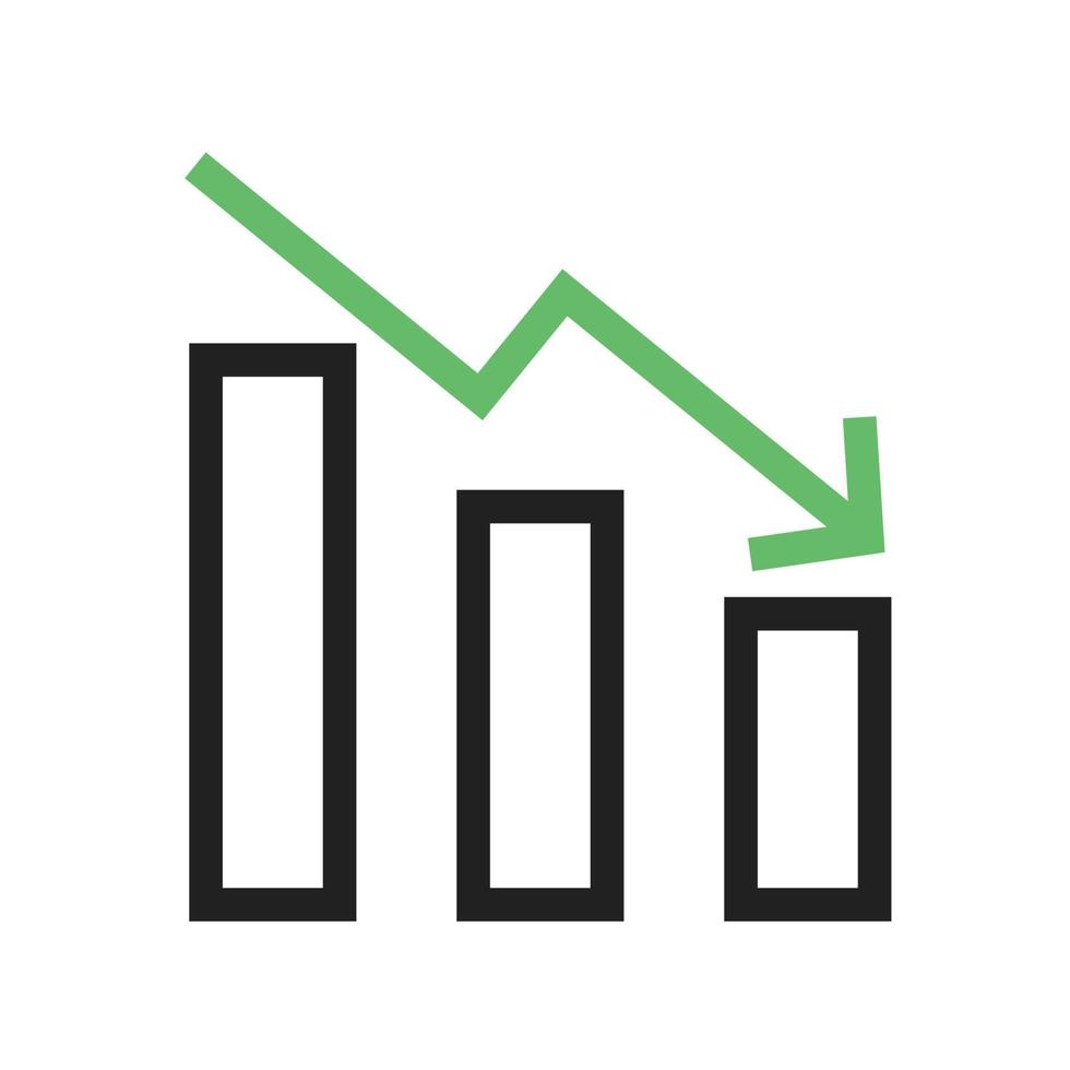 undergång linje grön och svart ikon vektor