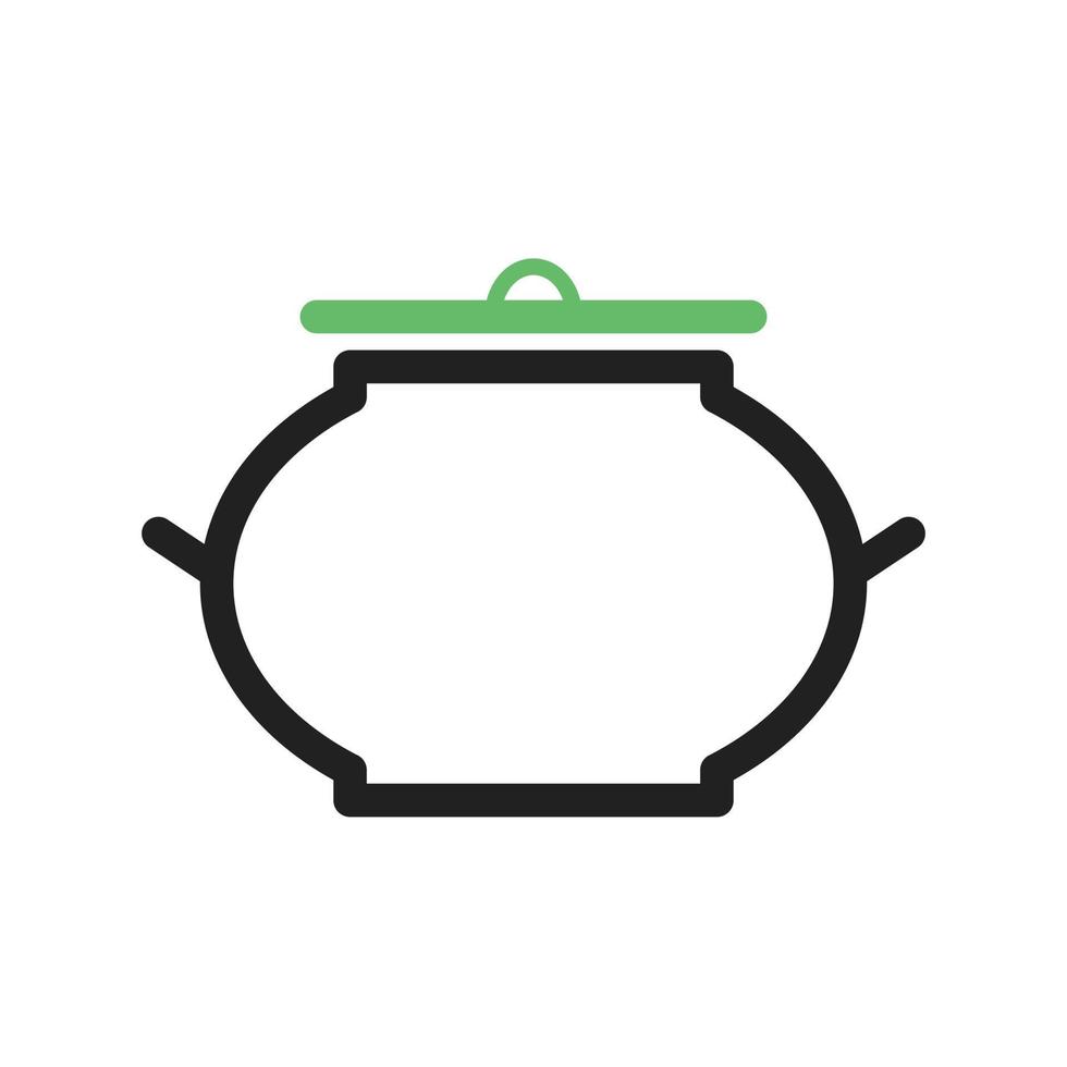 matskål med lock linje grön och svart ikon vektor
