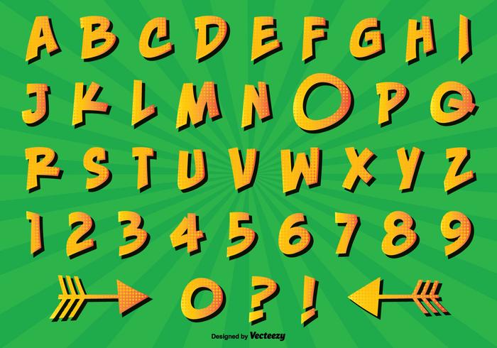 Comic-Stil Alphabet Set vektor