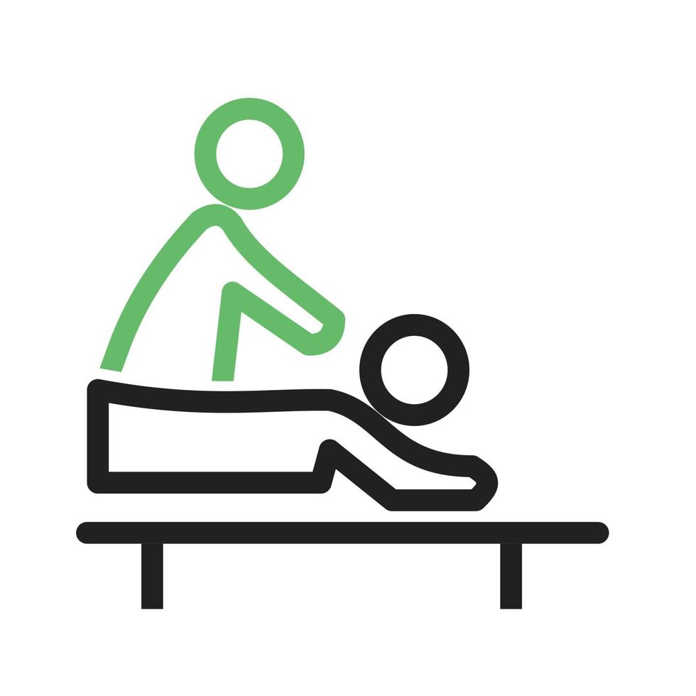 Massagetherapielinie grünes und schwarzes Symbol vektor