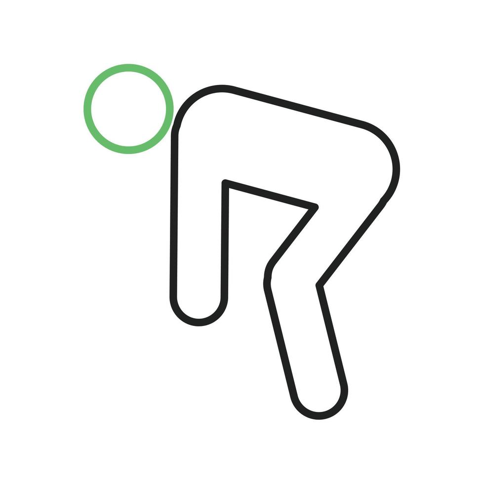 stretching linje grön och svart ikon vektor