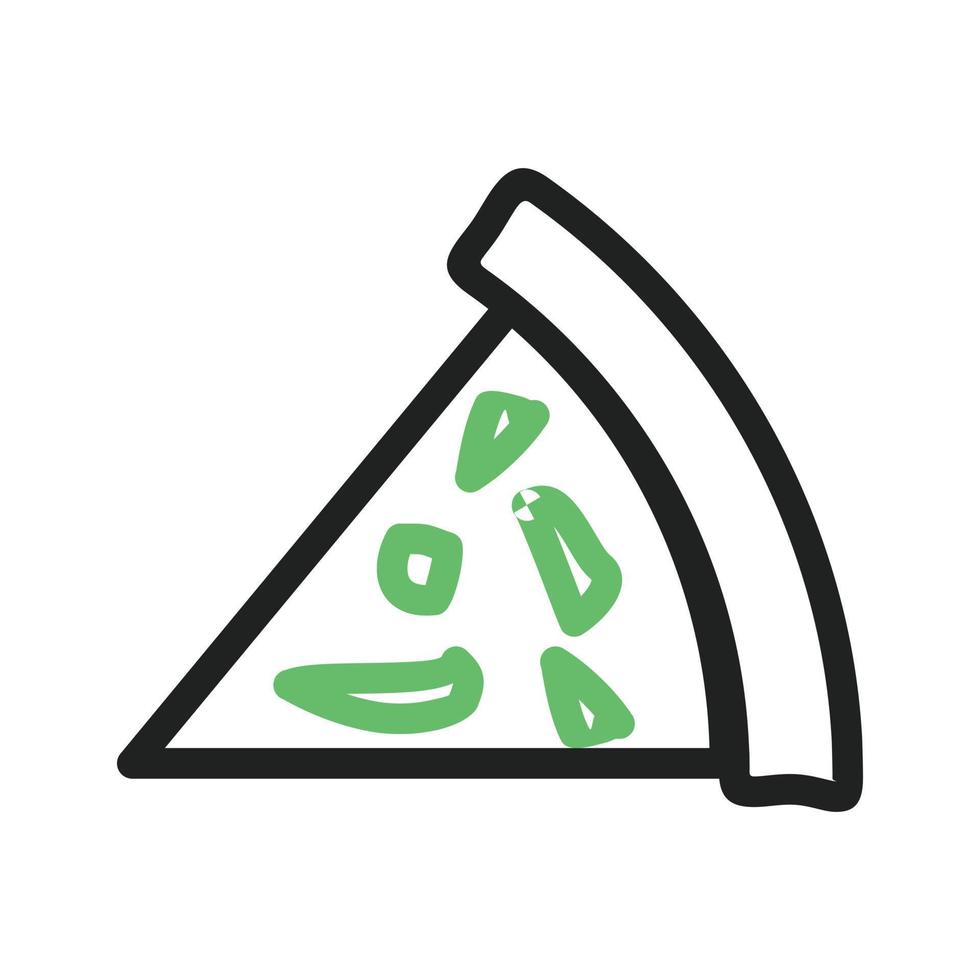 skiva pizza linje grön och svart ikon vektor