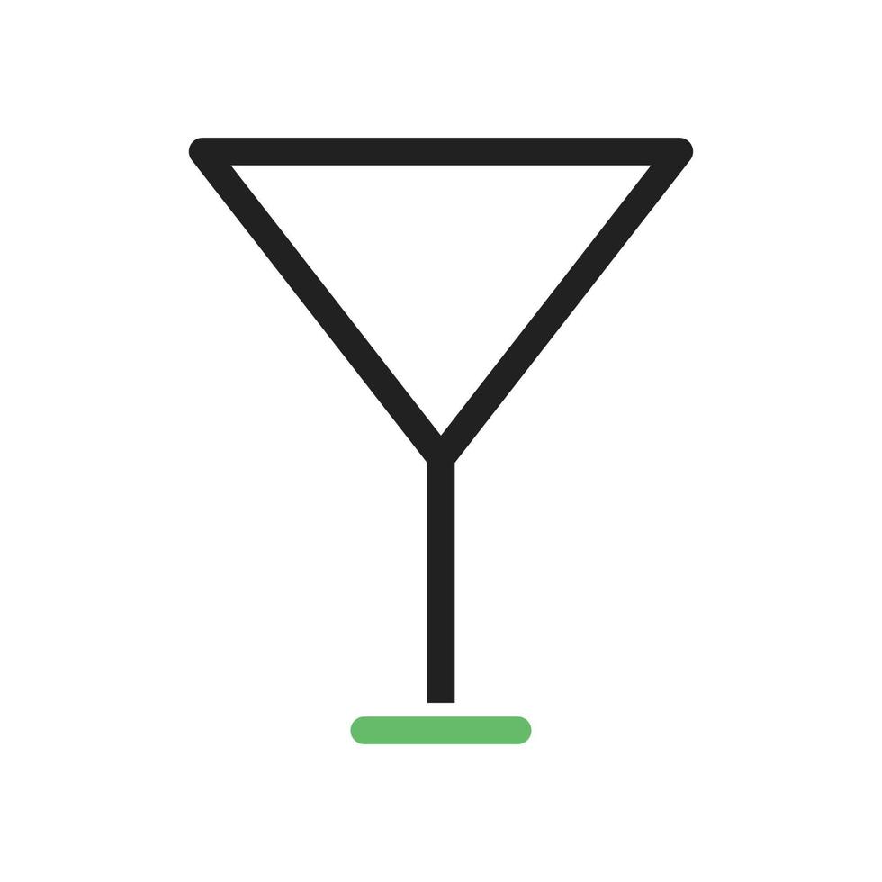 Cocktailglaslinie grünes und schwarzes Symbol vektor