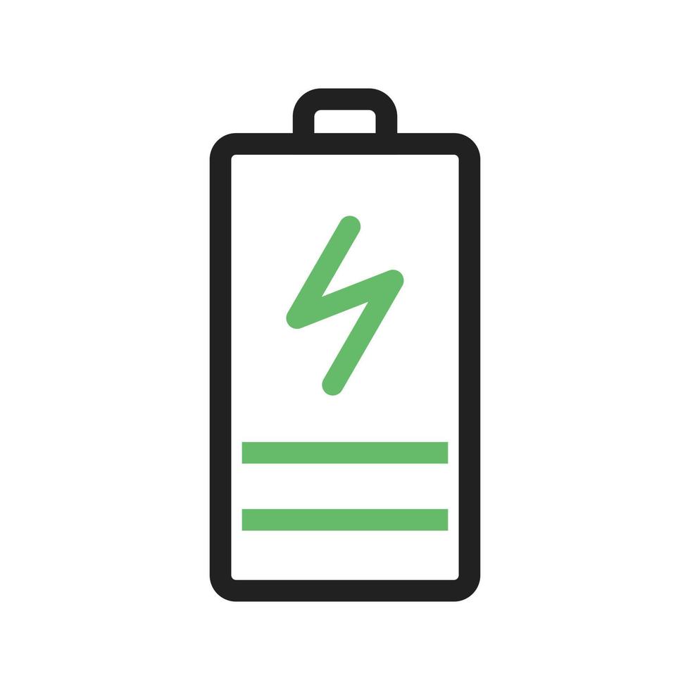 Ladebatterielinie grünes und schwarzes Symbol vektor